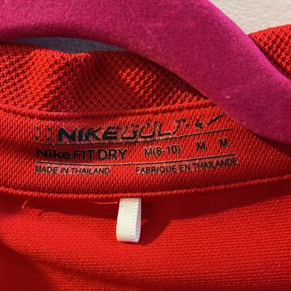 Nike Ladies Dri-FIT Classic Polo Fitted size Medium Nemacolon Logo RED - Picture 3 of 4